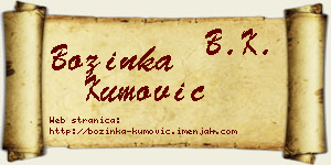 Božinka Kumović vizit kartica